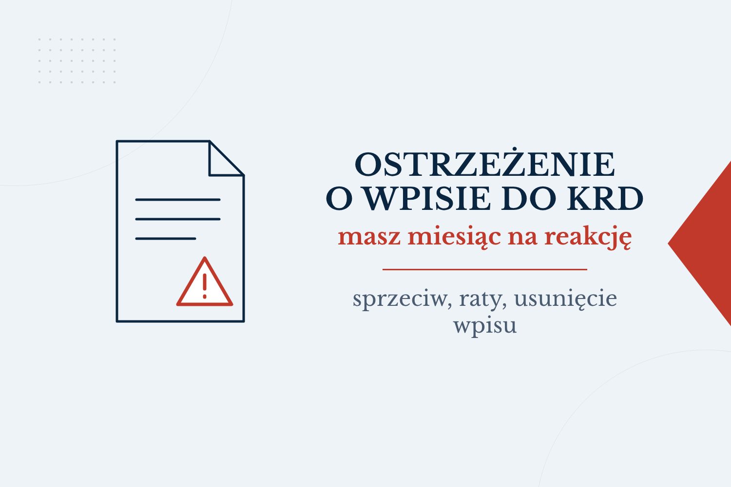 Ostrzeżenie o wpisie do KRD: masz miesiąc. Co zrobić?